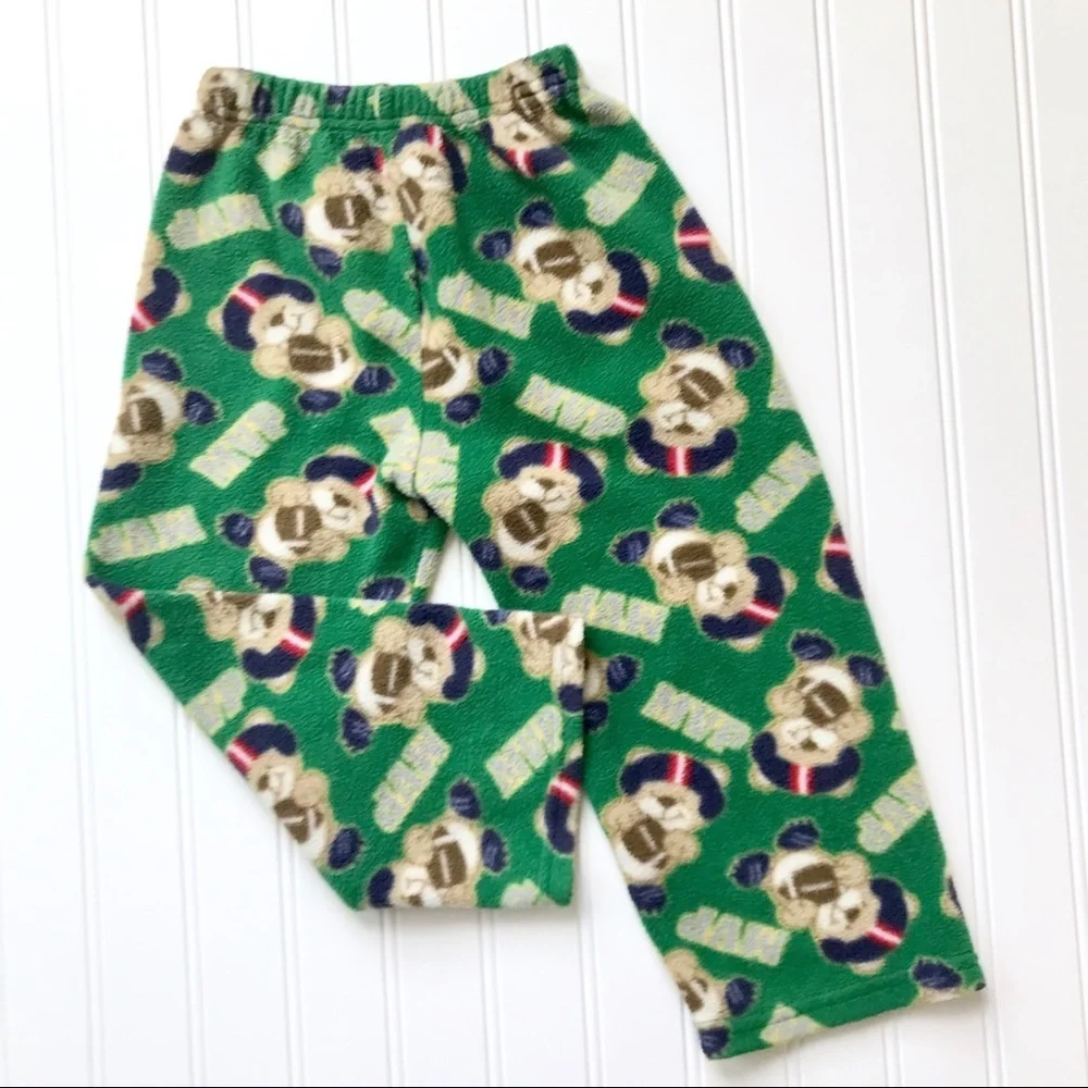 Football teddy bear fleece pj set